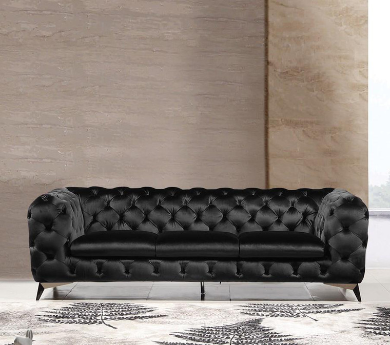 VIG Furniture VGCA1546-BLK-S Divani Casa Delilah - Modern Black Fabric Sofa