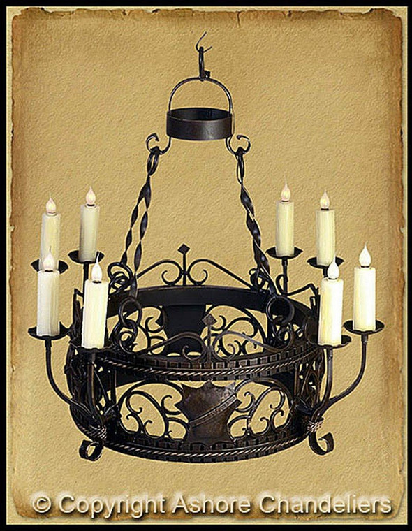 Ashore Round Venice Chandelier In Walnut CH-1024