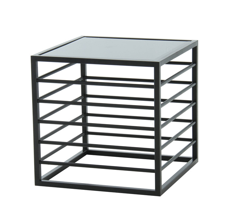 VIG Furniture VGODLZ-215E-BLK-ET Modrest Malvo - Modern Black + Glass End Table