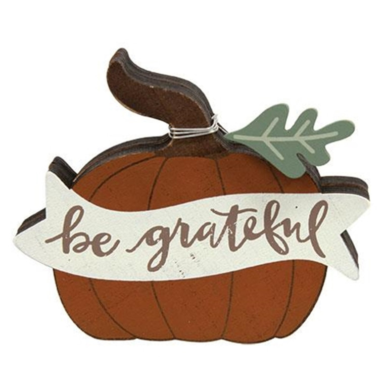 *Be Grateful Chunky Pumpkin Sitter G110027 By CWI Gifts