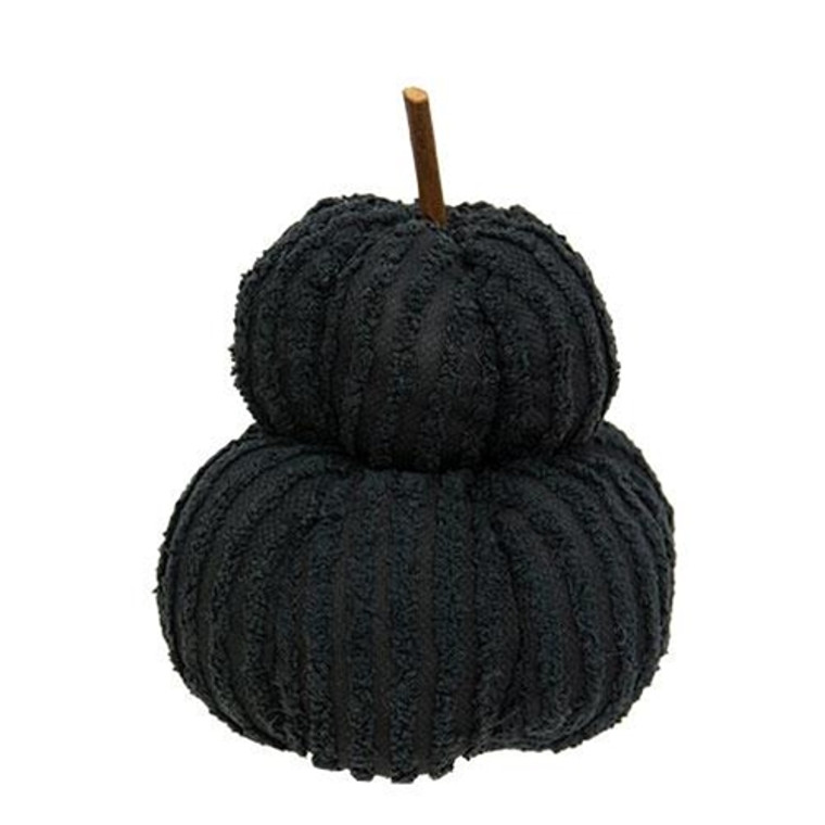 *Mini Black Chenille Pumpkin Stack GCS381591 By CWI Gifts