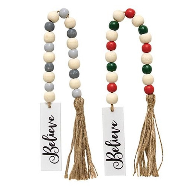 *Believe Tassel Garland W/Beads 2 Asstd. (Pack Of 2) GHY03029 By CWI Gifts