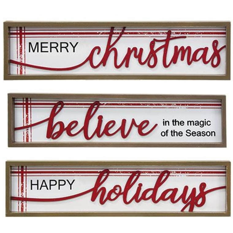 *Christmas Greetings Frame 3 Asstd. (Pack Of 3) GSUN3013 By CWI Gifts