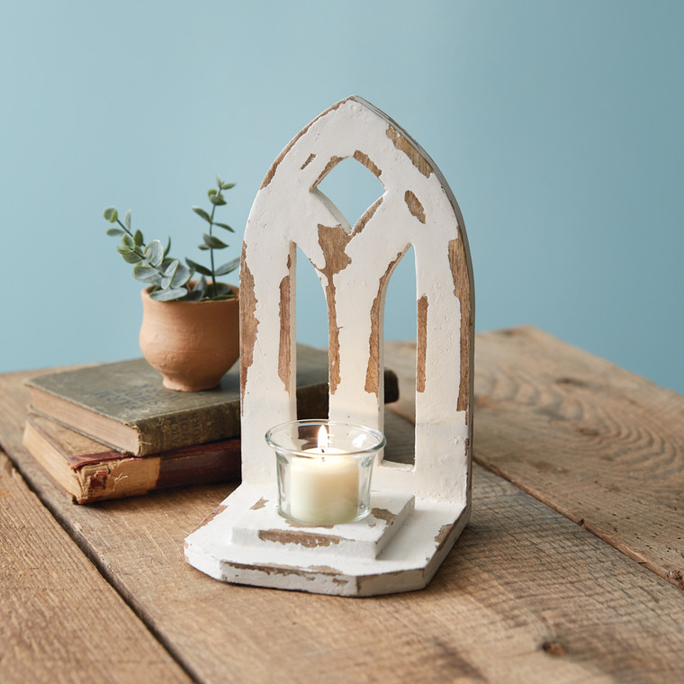 CTW Home Distressed Arch Votive Candle Holder 370712