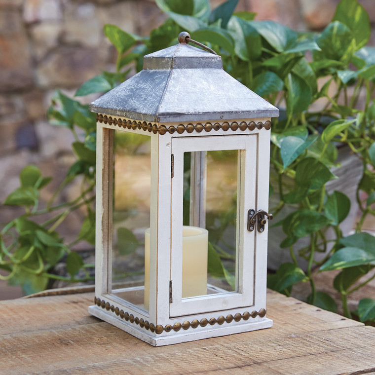 CTW Home Cottage Wood And Metal Lantern 440182