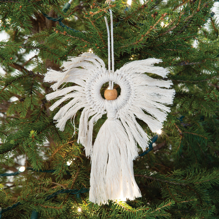 CTW Home Macrame Angel Ornament (Pack Of 4) 460347