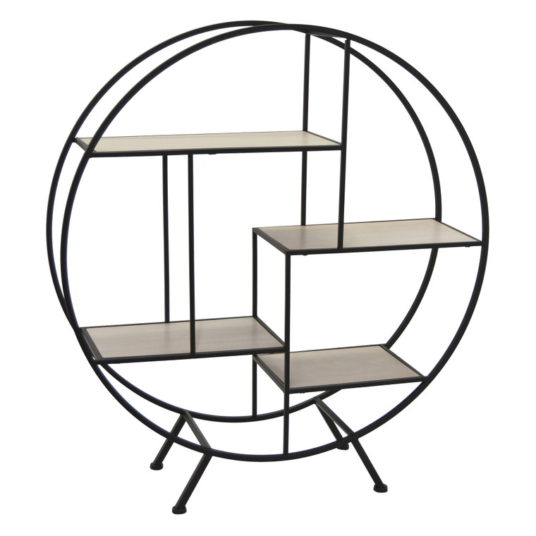 Metal/Wood Plant Stand In Black Metal PBTH94412 By Plutus