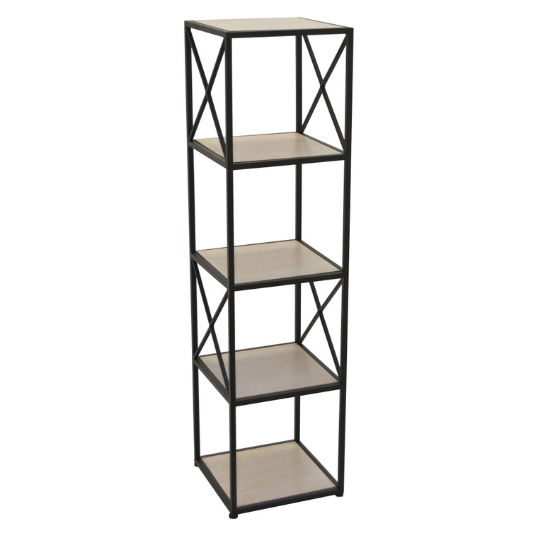 Metal/Wood Plant Stand In Black Metal PBTH94413 By Plutus