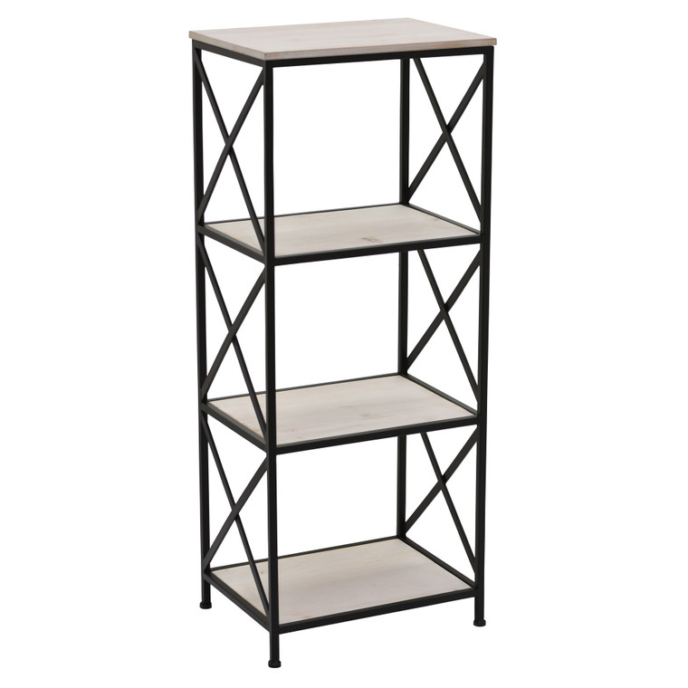 Metal/Wood Plant Stand In White Metal PBTH92869 By Plutus