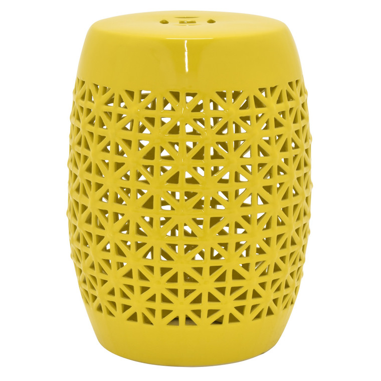 Ceramic Plant Stand In Yellow Porcelain PBTH94445 By Plutus