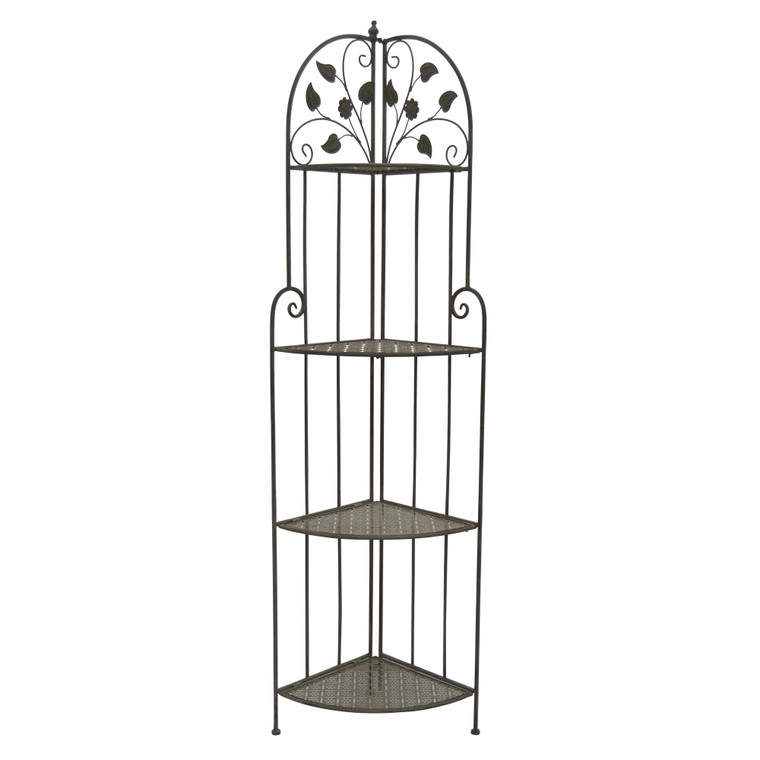 Metal Plant Stand In Gray Metal PBTH92450 By Plutus