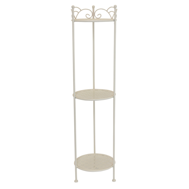 Metal Plant Stand In White Metal PBTH92374 By Plutus