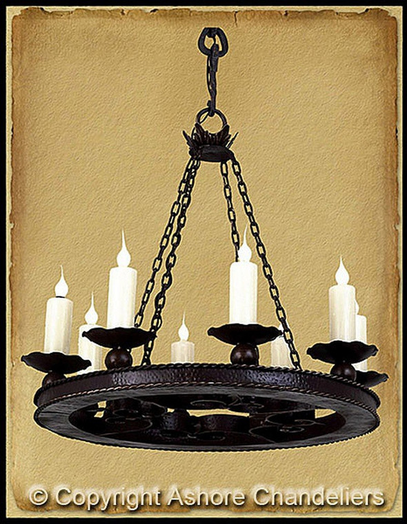 Ashore 8 Light Gables Small Chandelier In Walnut CH-9034-S