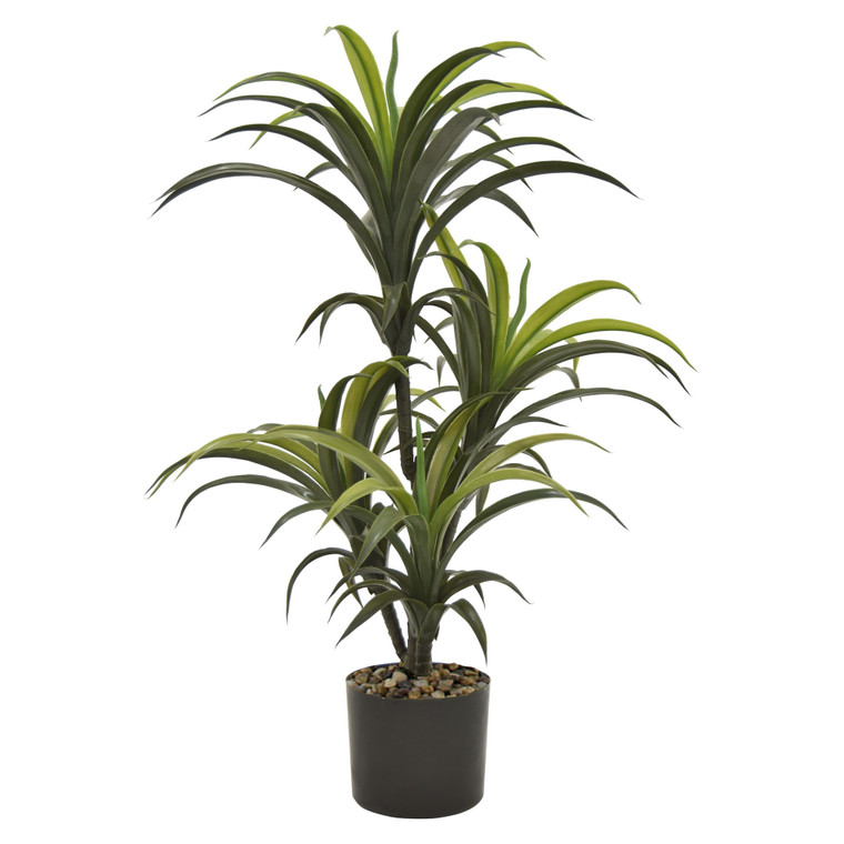 Faux Yucca Tree Pot In Green Polyurethane PBTH93365 By Plutus