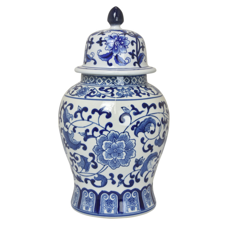 B&W Temple Jar In Blue Porcelain PBTH93408 By Plutus