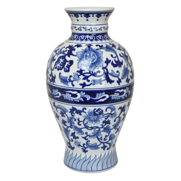 B&W Vase In Blue Porcelain PBTH93412 By Plutus