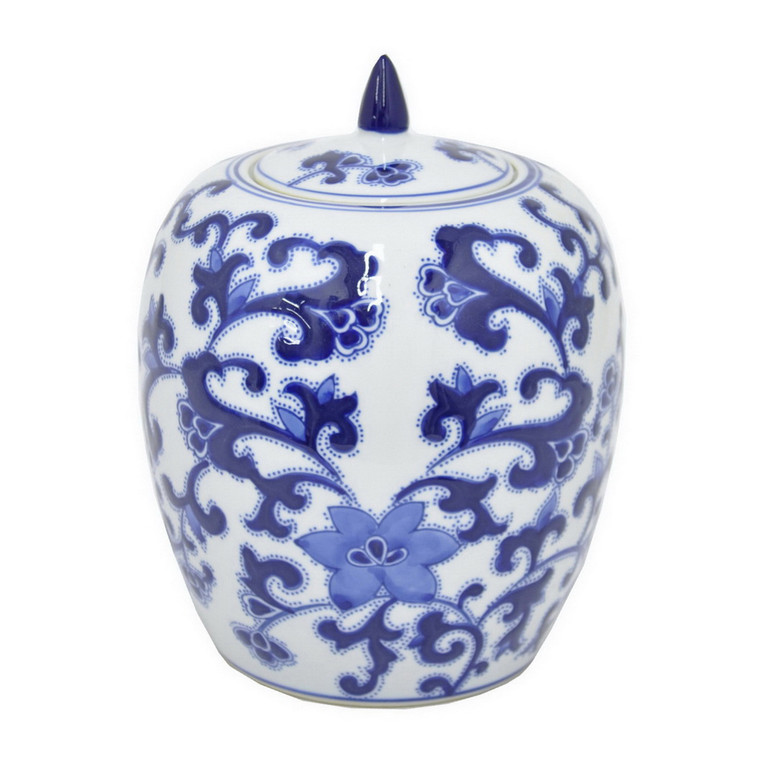 Blue And White Porcelain Jar With Lid PBTH92895 By Plutus