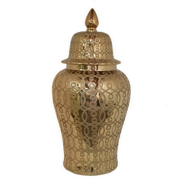 Temple Jar In Gold Porcelain PBTH94373 By Plutus