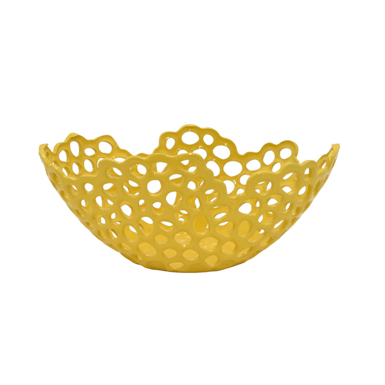 Ceramic Bowl In Yellow Porcelain PBTH94644 By Plutus