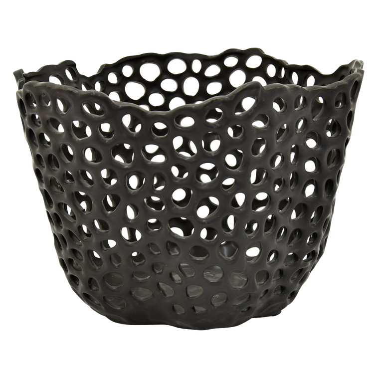 Ceramic Bowl In Black Porcelain PBTH94397 By Plutus