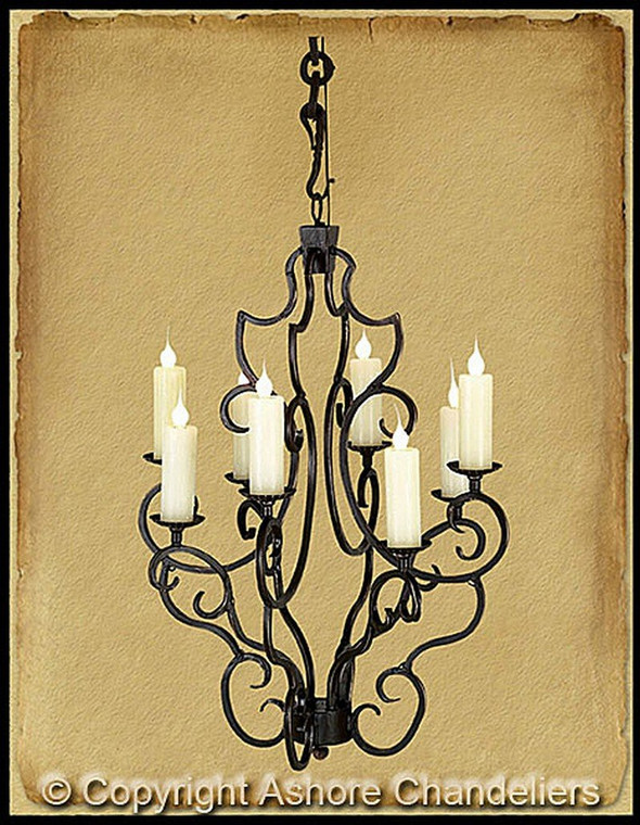 Ashore Sarah With 8 Lights Small Chandelier In Walnut CH-9852-S