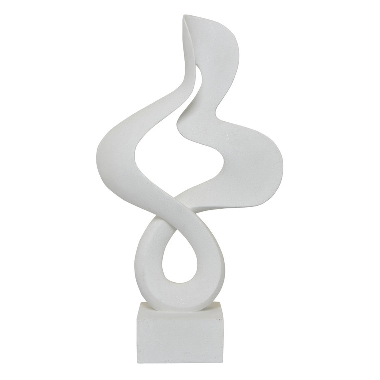 Abstract Sculpture In White Resin PBTH92718 By Plutus