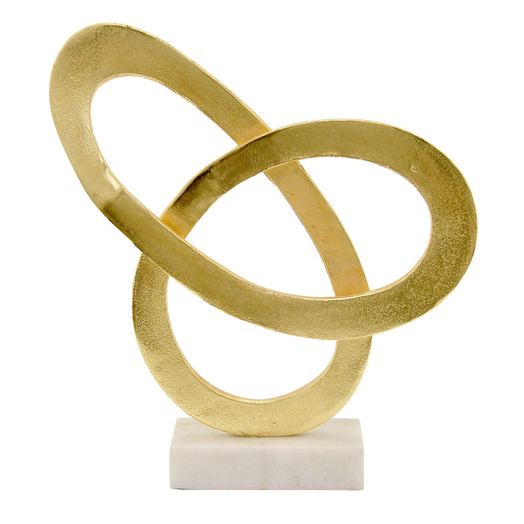 Metal Sculpture With Marble Base In Gold Metal PBTH92881 By Plutus