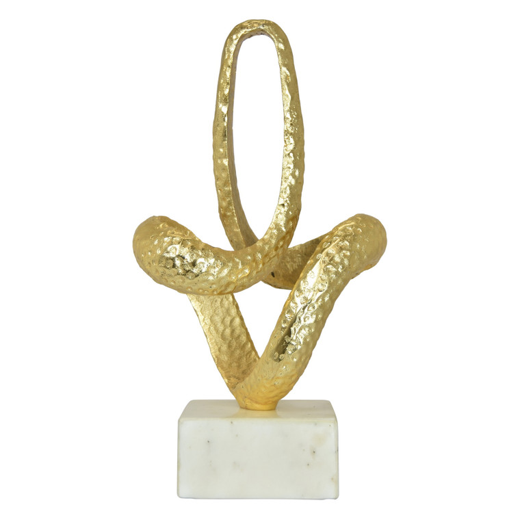 Metal Sculpture With Marble Base In Gold Metal PBTH93134 By Plutus