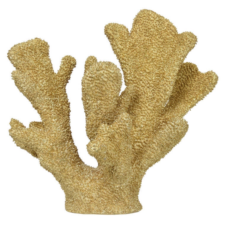 Coral Tabletop Decoration In Gold Resin PBTH93781 By Plutus