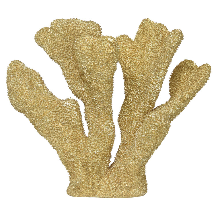 Coral Tabletop Decoration In Gold Resin PBTH93782 By Plutus