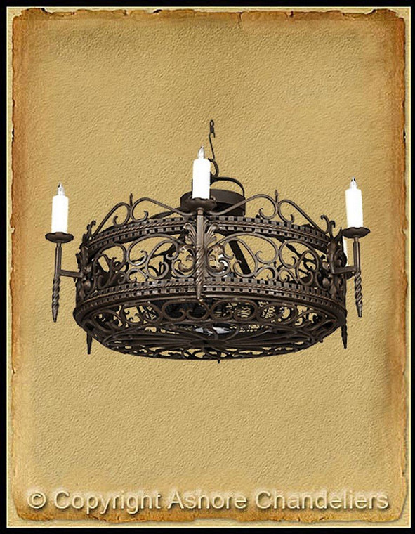 Ashore 4 Light Fandelier Chandelier In Metal Finish FA-001-S