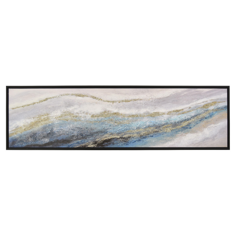 Painting With Frame-Oil On Canvas In Blue Natural Fiber PBTH94626 By Plutus