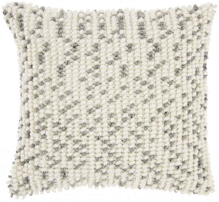 Homeroots Light Gray Dotted Throw Pillow 386220