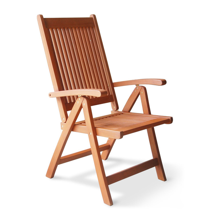 Homeroots Brown Outdoor Reclining Chair 389989