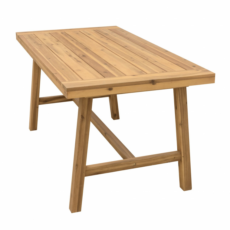 Homeroots Natural Wood Dining Table With Leg Support 390031