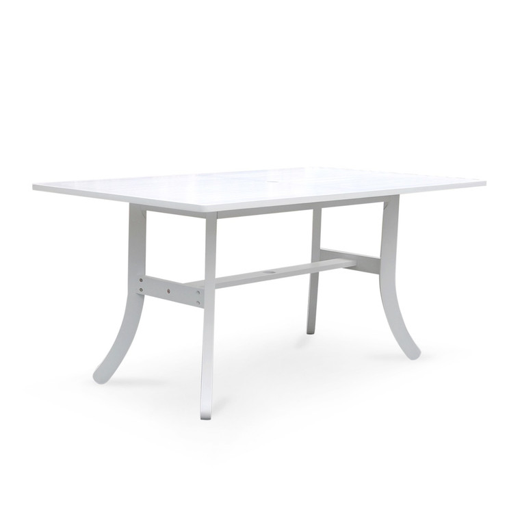 Homeroots White Dining Table With Curved Legs 390038