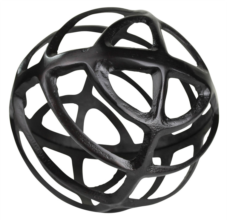 Homeroots Black Metal Geometric Sphere 390124