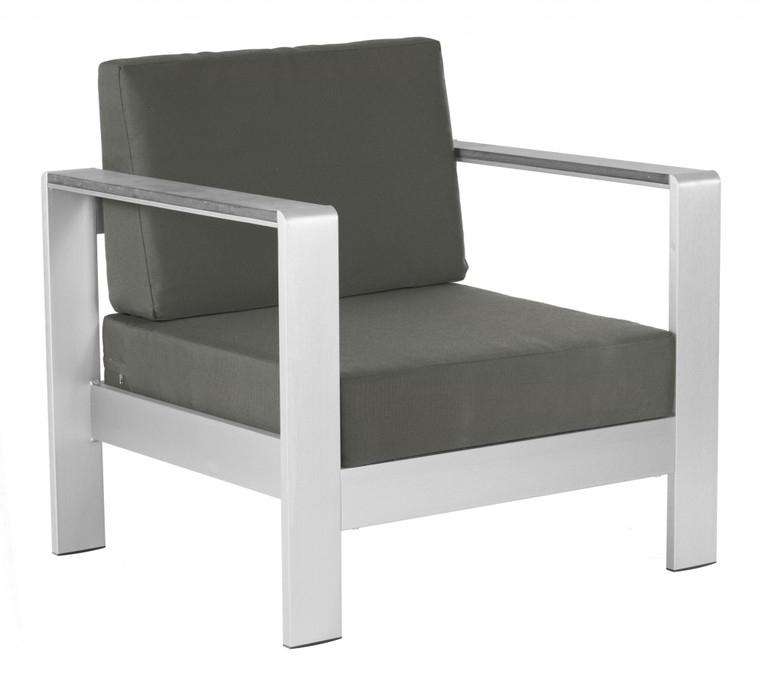 Homeroots Cosmopolitan Arm Chair Cushion Dark Gray 391721