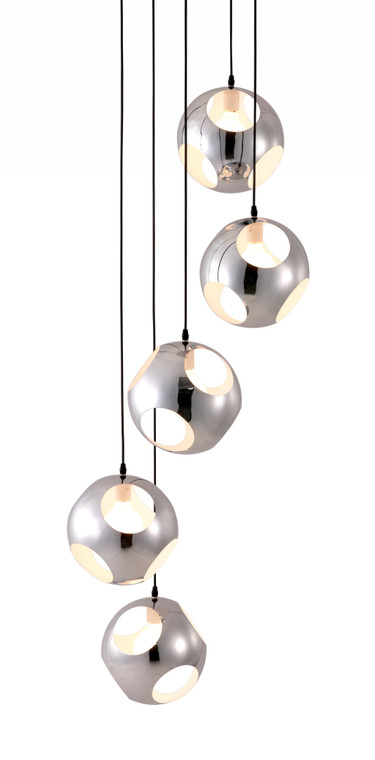 Homeroots Modern Chrome Asteroid Ceiling Lamp 391878