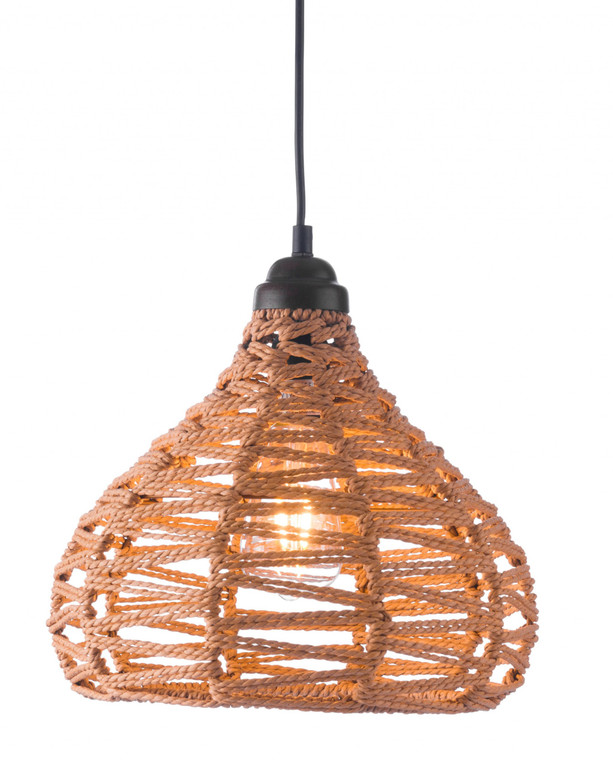 Homeroots Woven Natural Tear Drop Ceiling Lamp 391889
