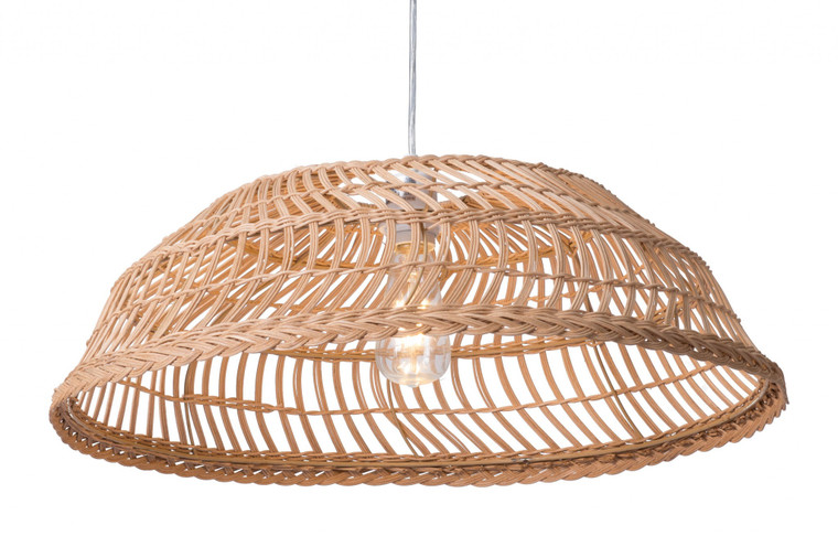 Homeroots Wide Basket Ceiling Lamp Natural 391899