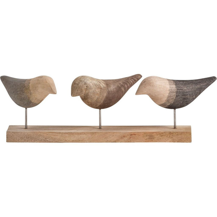 Homeroots Brown Wooden Bird Shaped Sculpture 392422