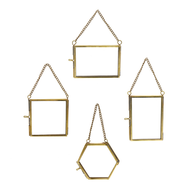 Homeroots Set Of Twelve Gold Metal Frames 394428