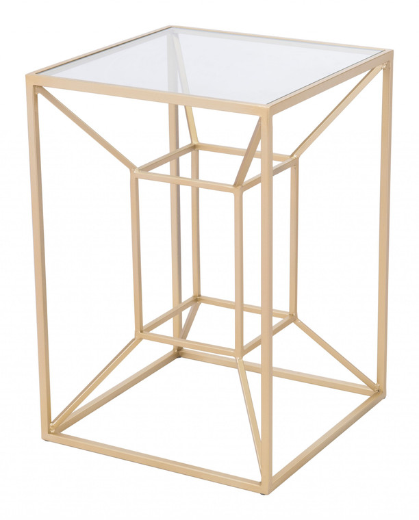Homeroots Canyon Side Table Gold 394567
