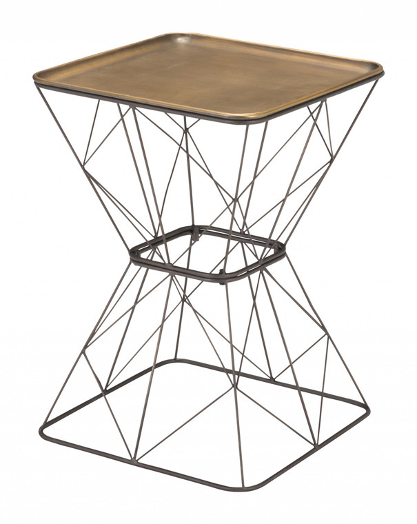 Homeroots Timothy Side Table Gold 394594