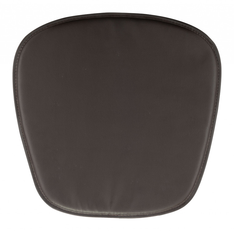 Homeroots Brown Faux Leather Cushion Chair Pad 394622
