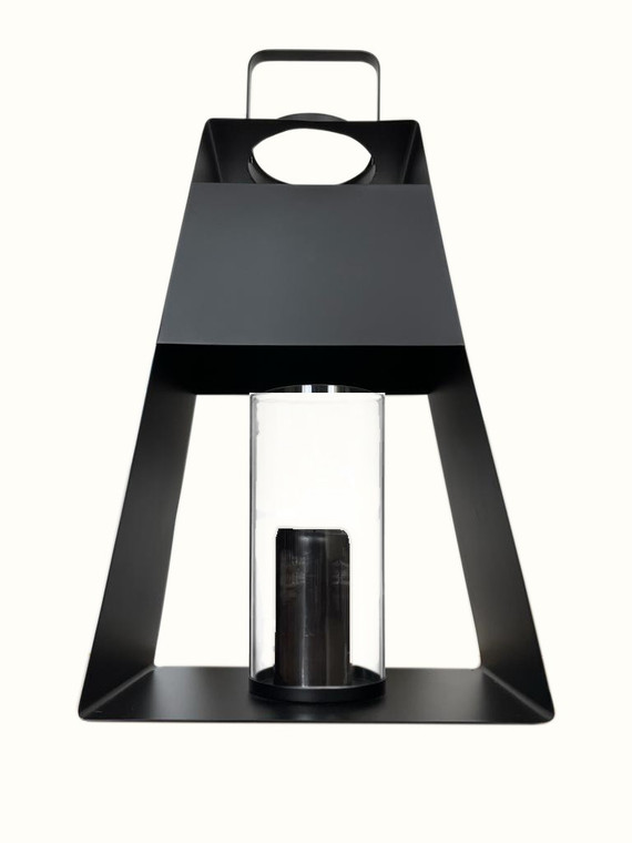 Homeroots Modern Black And Glass Candle Holder 394766