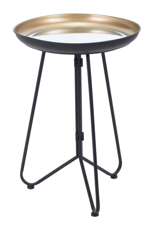Homeroots Black And Gold Steel Accent Table 394777