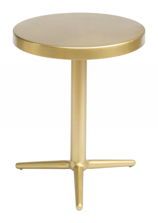 Homeroots Minimalist Gold Steel Accent Table 394784