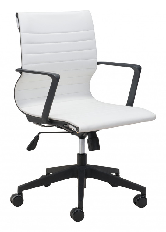 Homeroots Mod Black And White Faux Leather Office Chair 394906